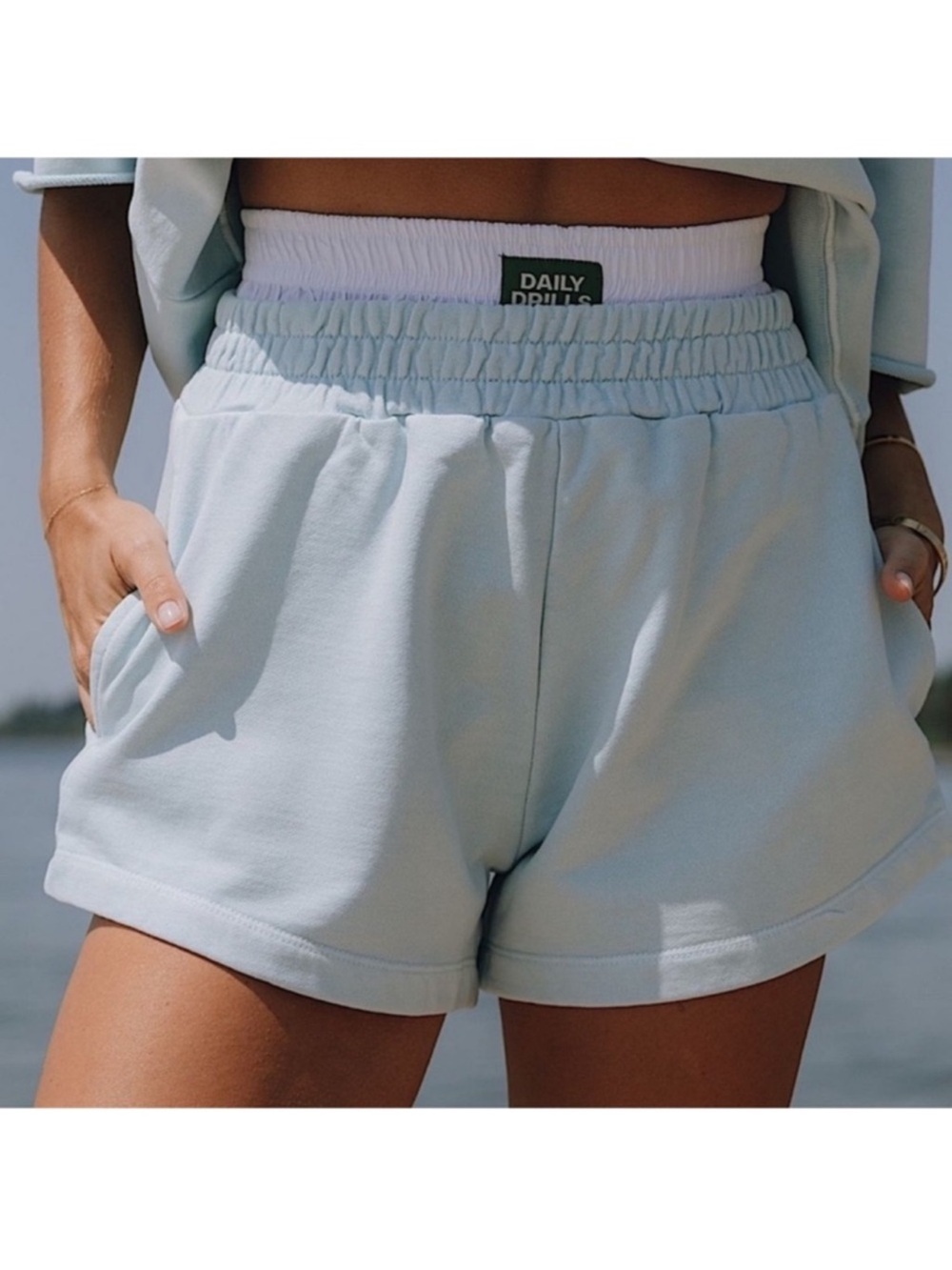 Daily Drills Light Blue Women's Boxer Super Shorts M/L NWOT- Lake
